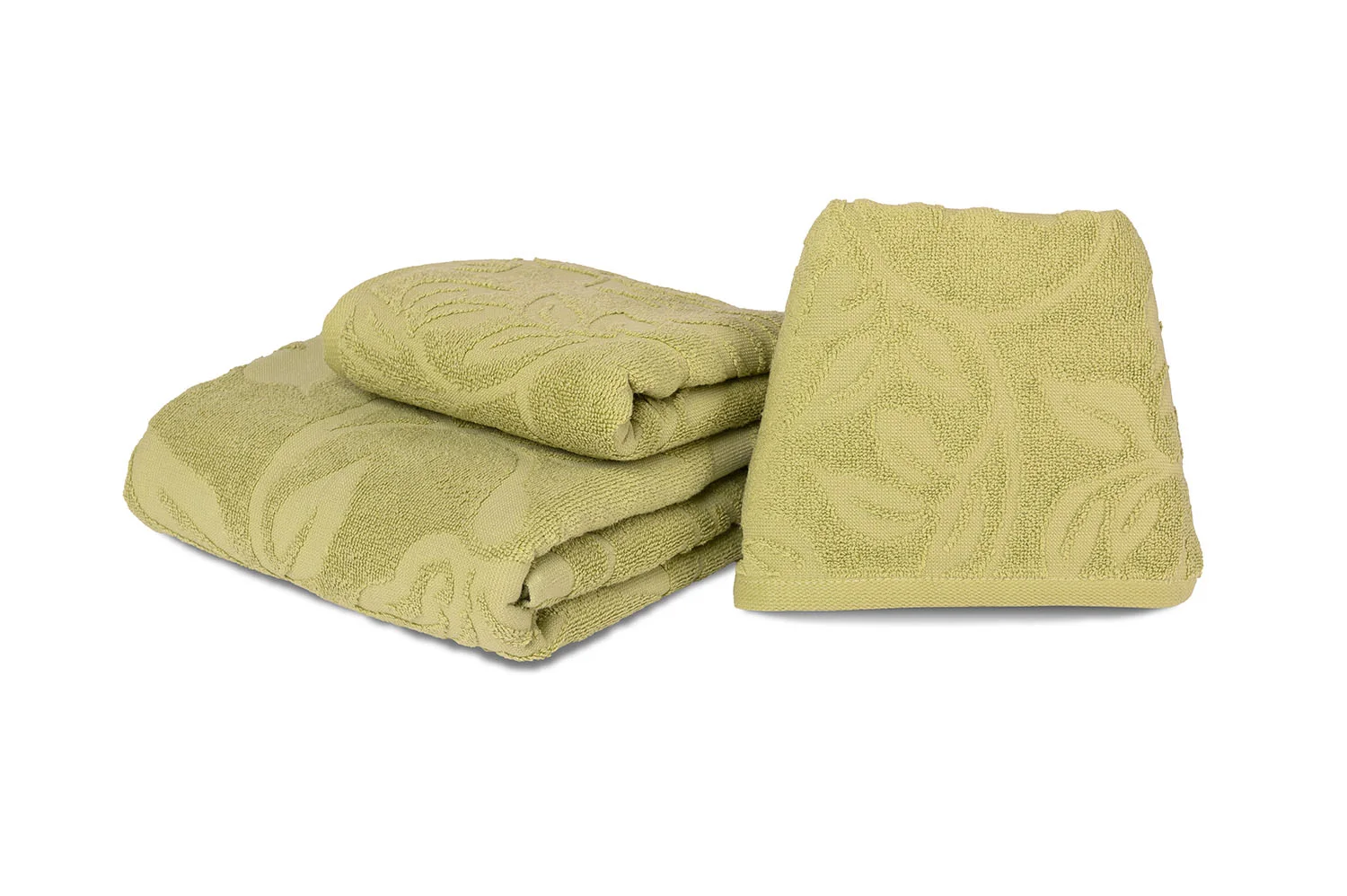 Terry towel with a large leaf pattern — 2
