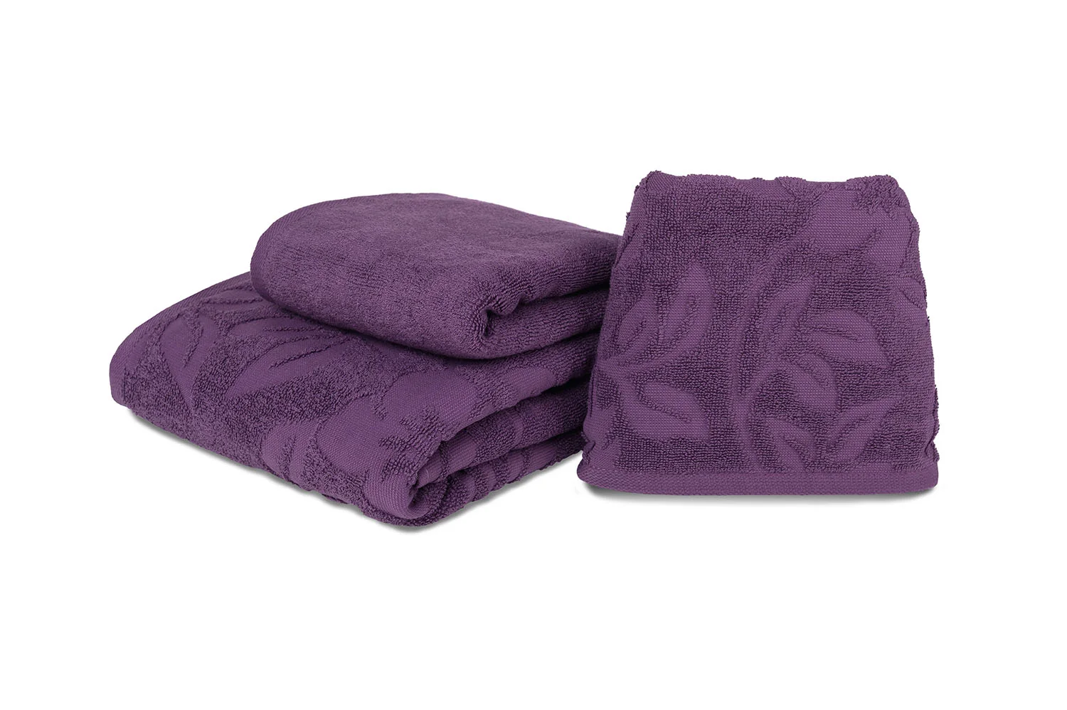 Terry towel with a large leaf pattern — 3